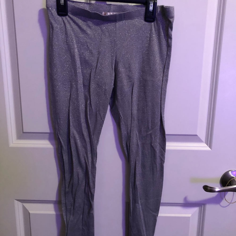 Silver Metallic Leggings